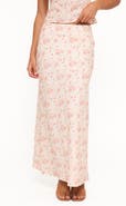 Petal & Pup Giarda Floral Print Crinkle Linen Blend Maxi Skirt
