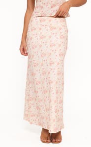 Petal & Pup Giarda Floral Print Crinkle Linen Blend Maxi Skirt