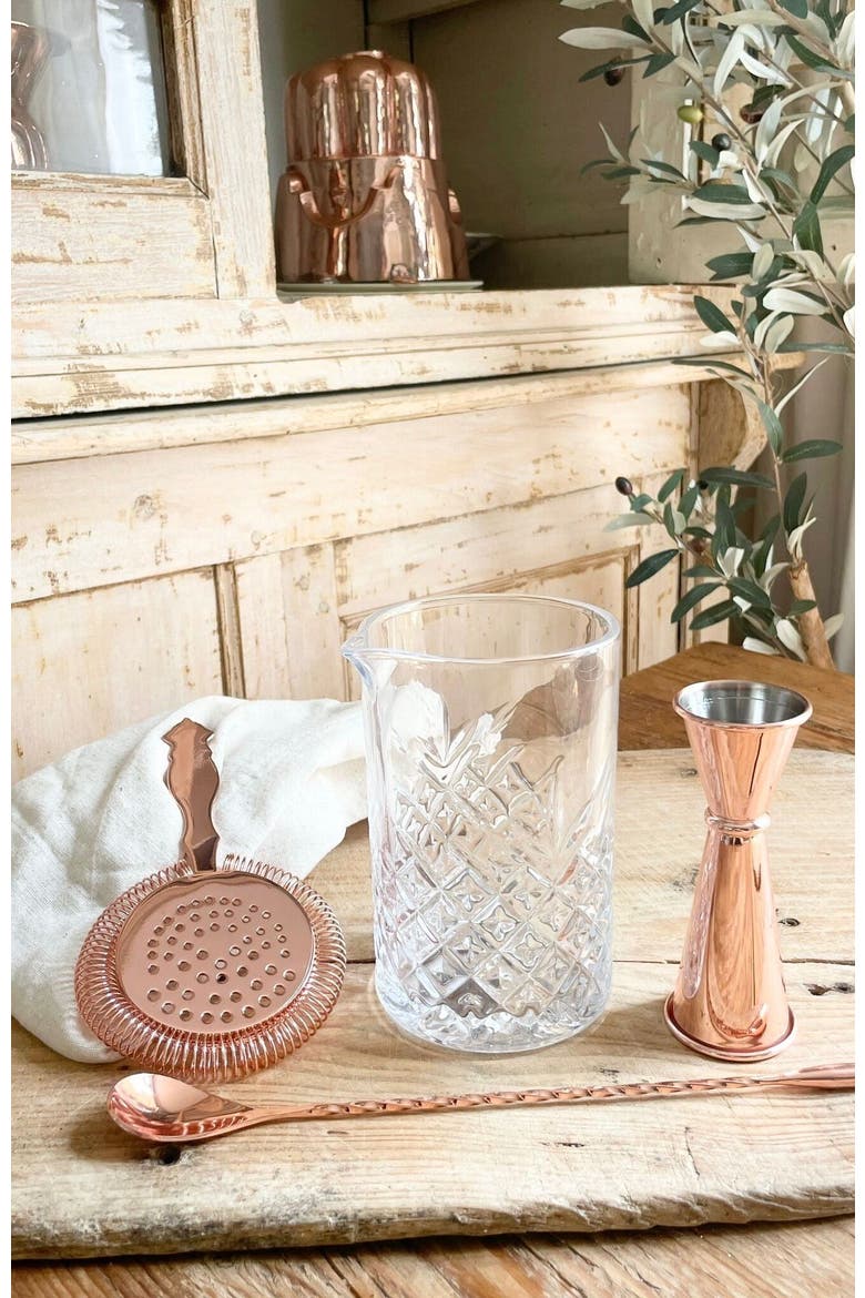 Vintage Inspired Glass Barware Set, Alternate, color, Copper