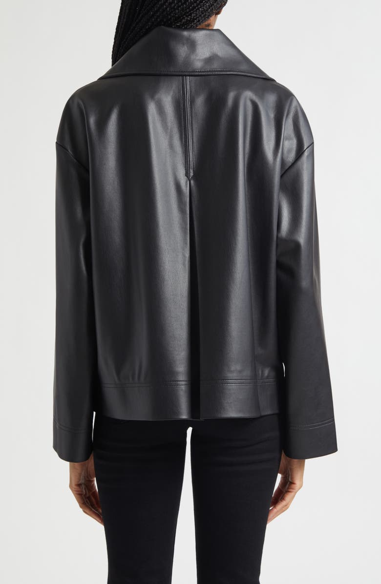 Veronica Beard Brian Faux Leather Popover Jacket, Alternate, color, Black