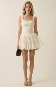 Modenaire Boucle Knit Fit and Flare Mini Dress