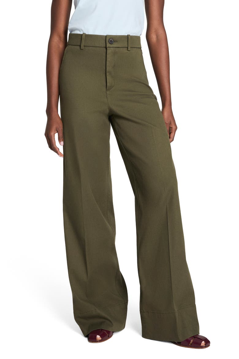 SPANXsupersmooth™ Stretch Twill Wide Leg Pant, Main, color, DARK PINE