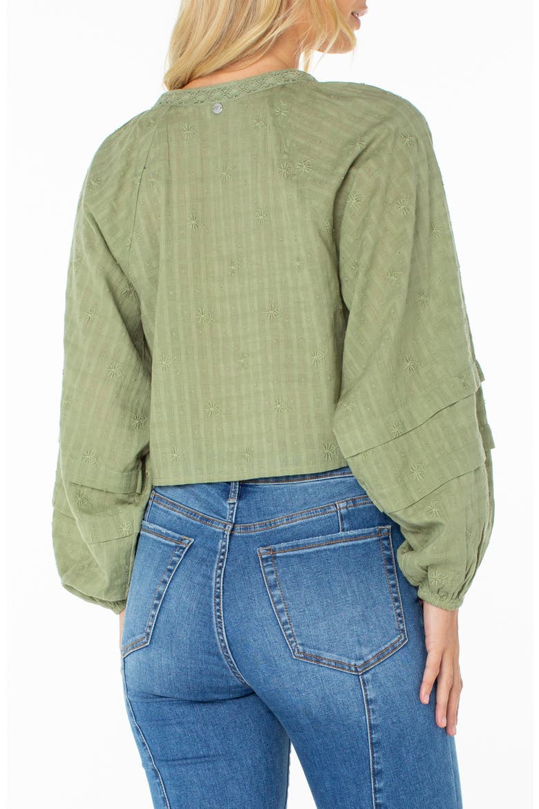 Monterey Eyelet Cotton Top, Alternate, color, OIL GREEN