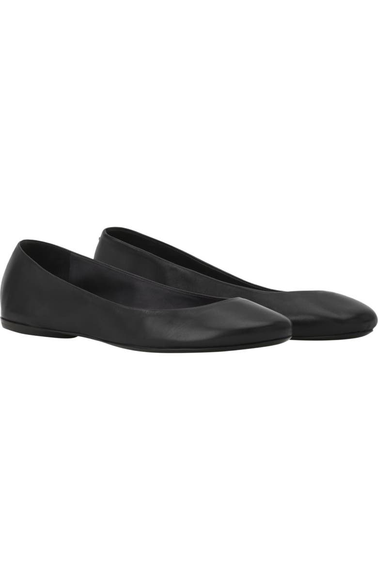 Lanvin The Ballerina Flat In Leather, Alternate, color, Black