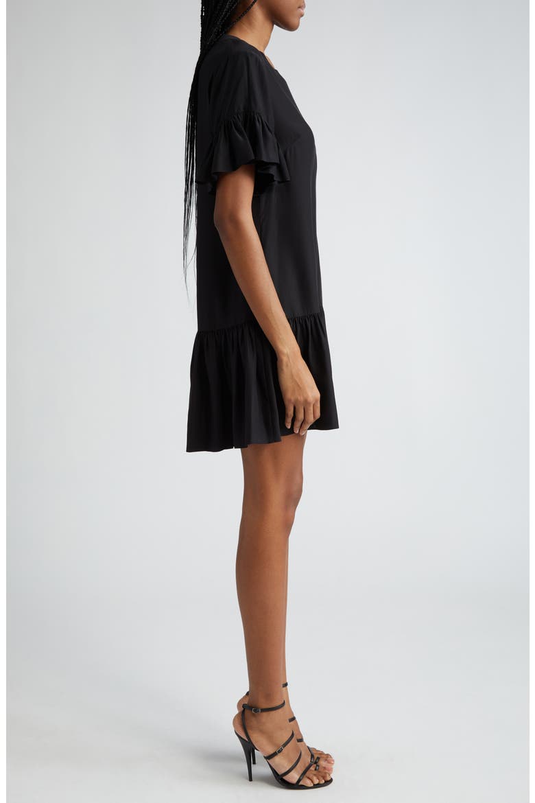 Leilah Silk Swing Dress, Alternate, color, BLACK