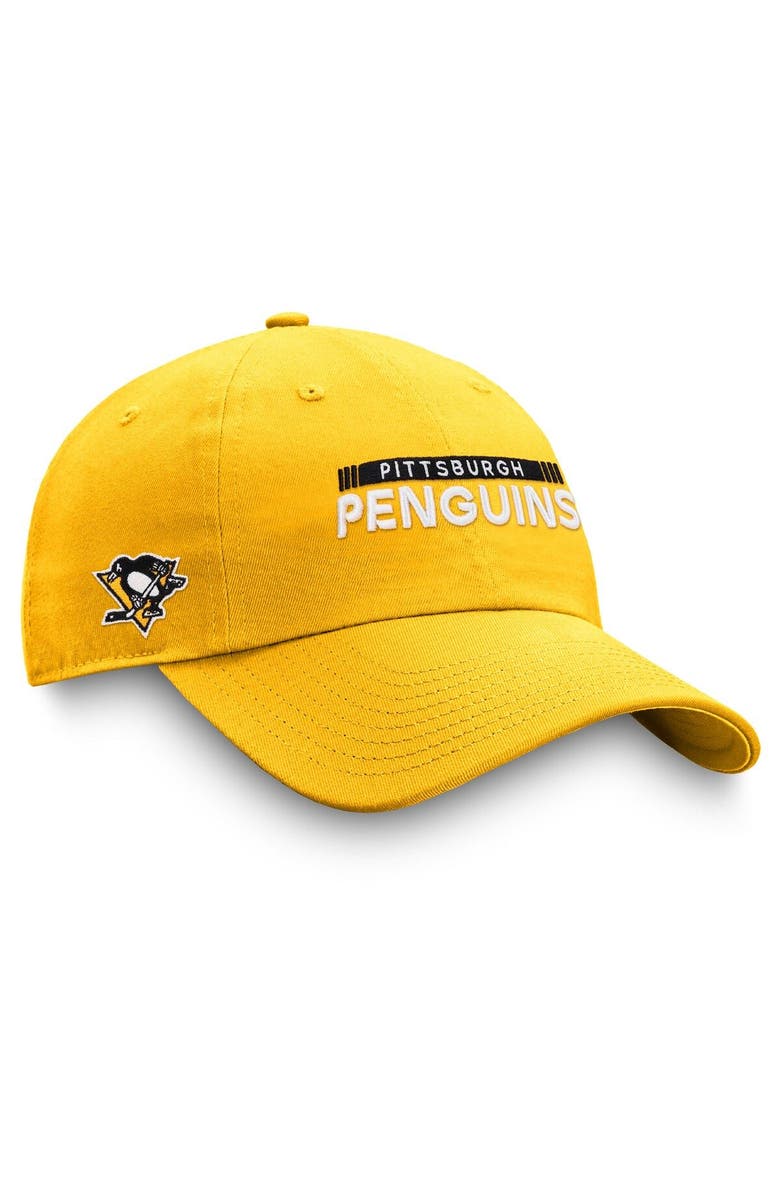 FANATICS Men's Fanatics Branded Gold Pittsburgh Penguins Authentic Pro Rink Adjustable Hat, Main, color, 