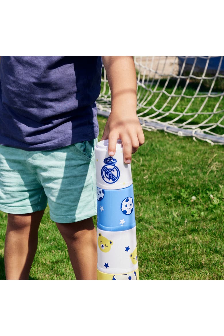 Real Madrid Soccer Themed Sorting & Stacking Cups Baby Toy, Alternate, color, Blue Multi