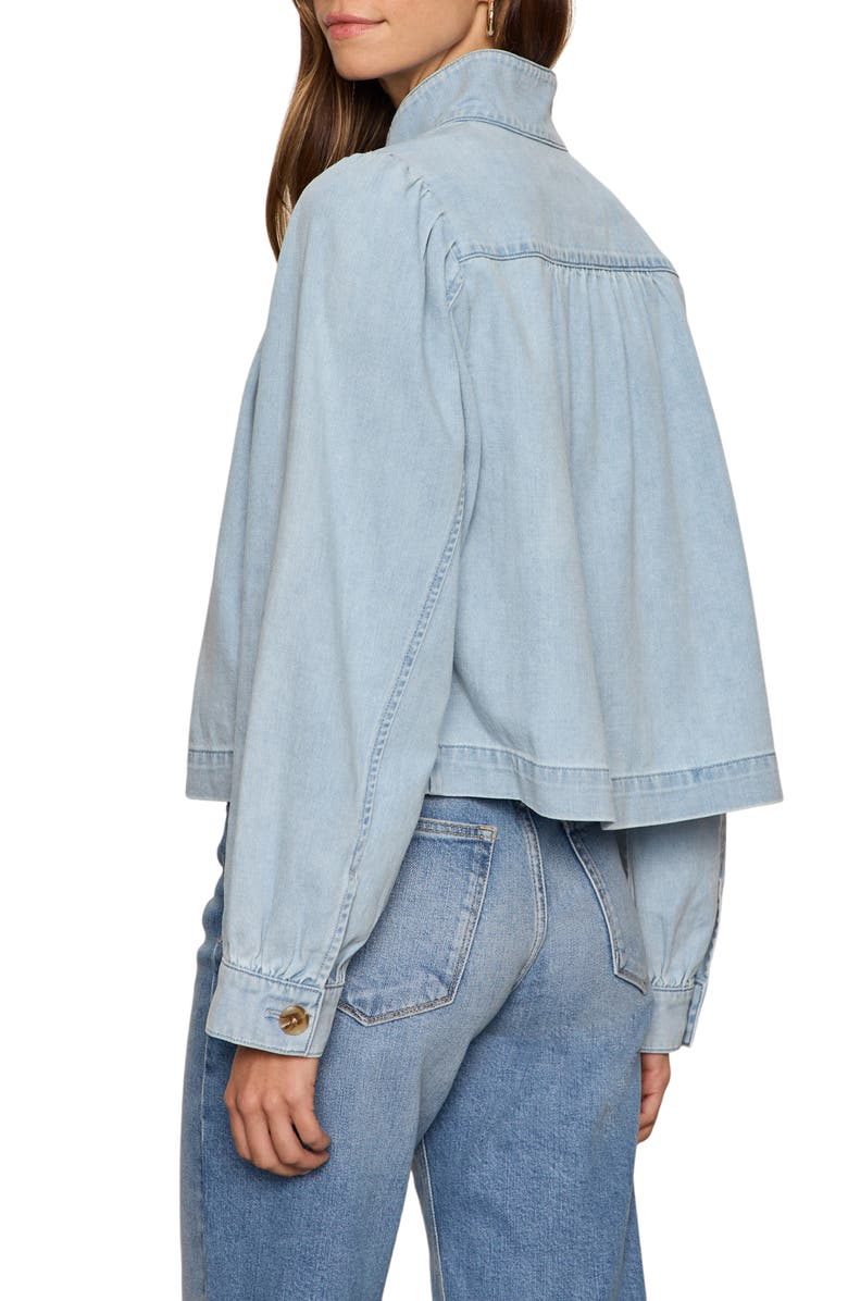 Sanctuary Puff Shoulder Denim Jacket, Alternate, color, Whisper