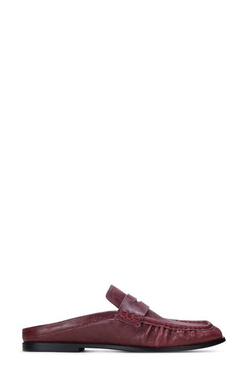 Yosi Samra Camden Penny Loafer Mule In Burgundy