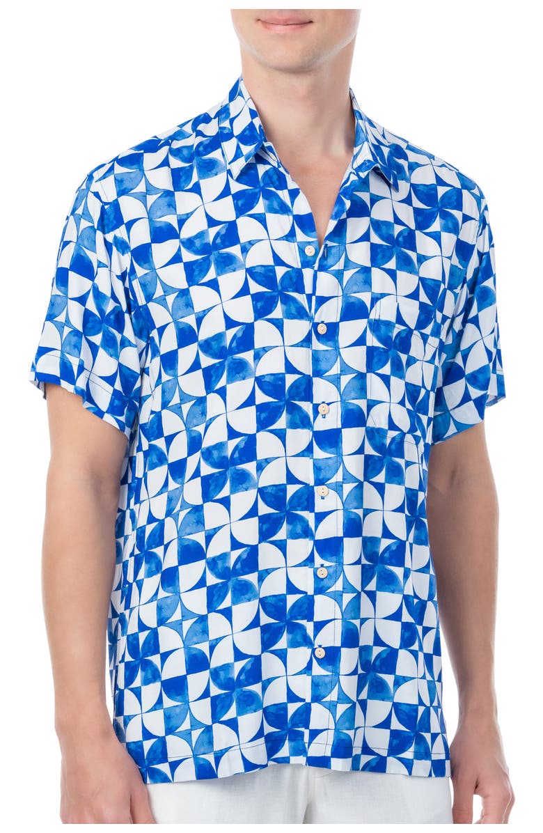 Kenny Flowers The Greece - Short Sleeve Shirt, Alternate, color, Blue