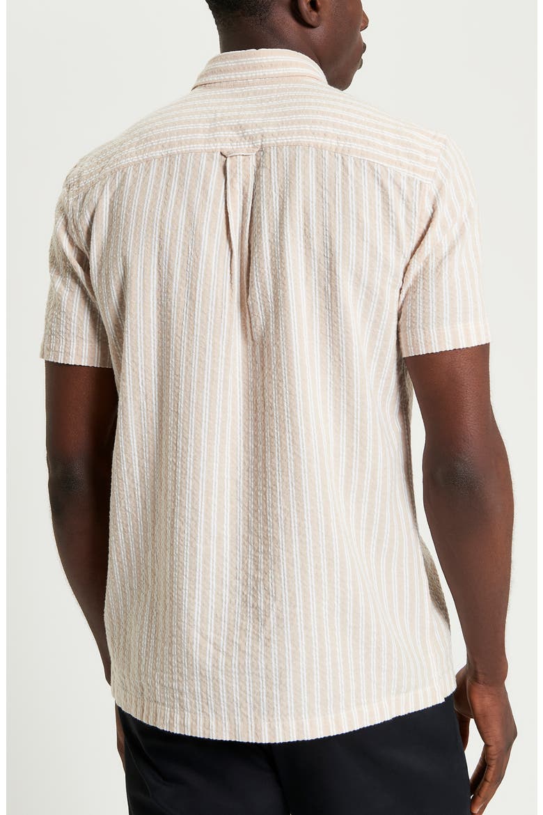Stripe Seersucker Button-Up Shirt, Alternate, color, SAND