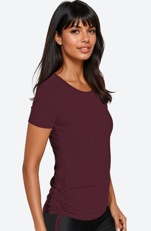 Calypsa Short Sleeve Adele Swim Top In Brown