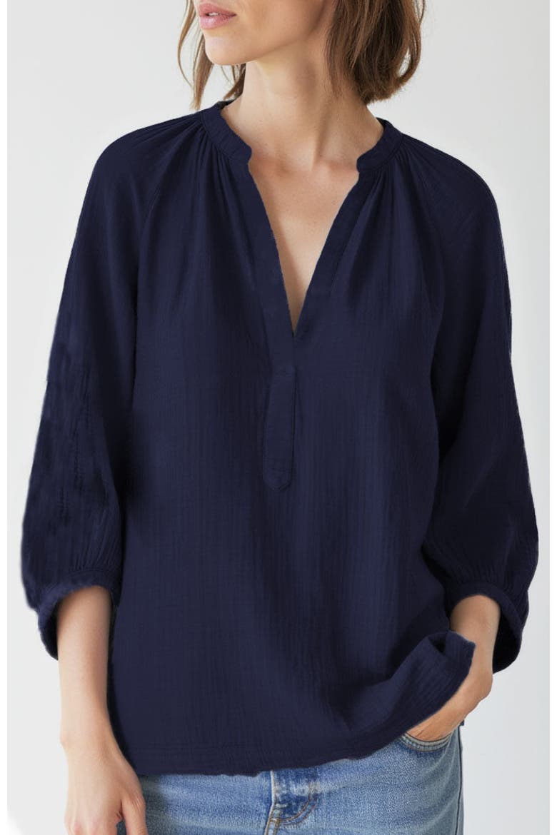 Gauze Top, Alternate, color, Navy