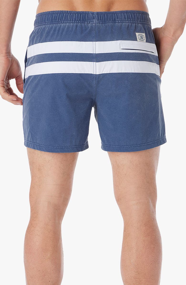 Fair Harbor Bungalow Swim Trunks, Alternate, color, Navy Nautical Stripe