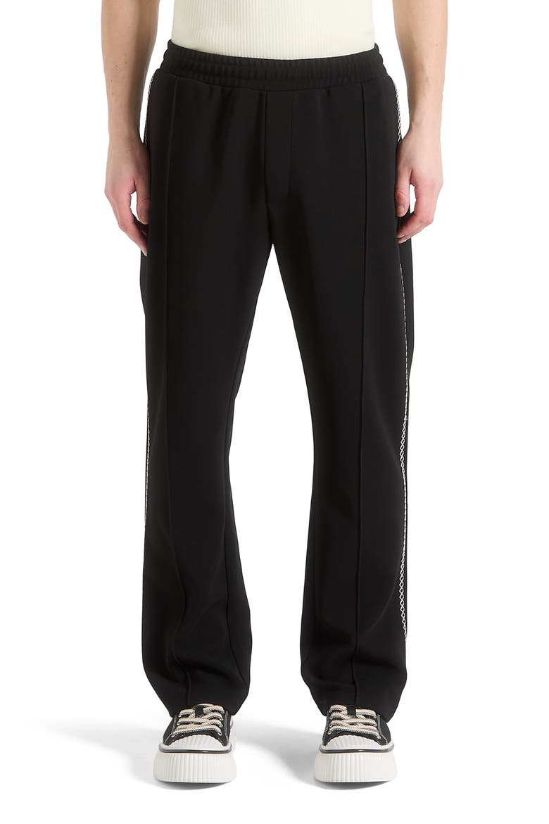 Gael Contrast Whipstitch Relaxed Track Pants, Main, color, Black