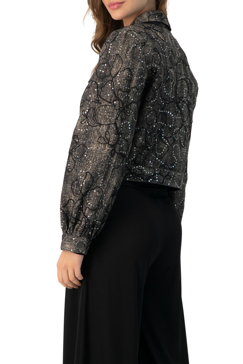 Fantasy Denim Jacket, Alternate, color, Black