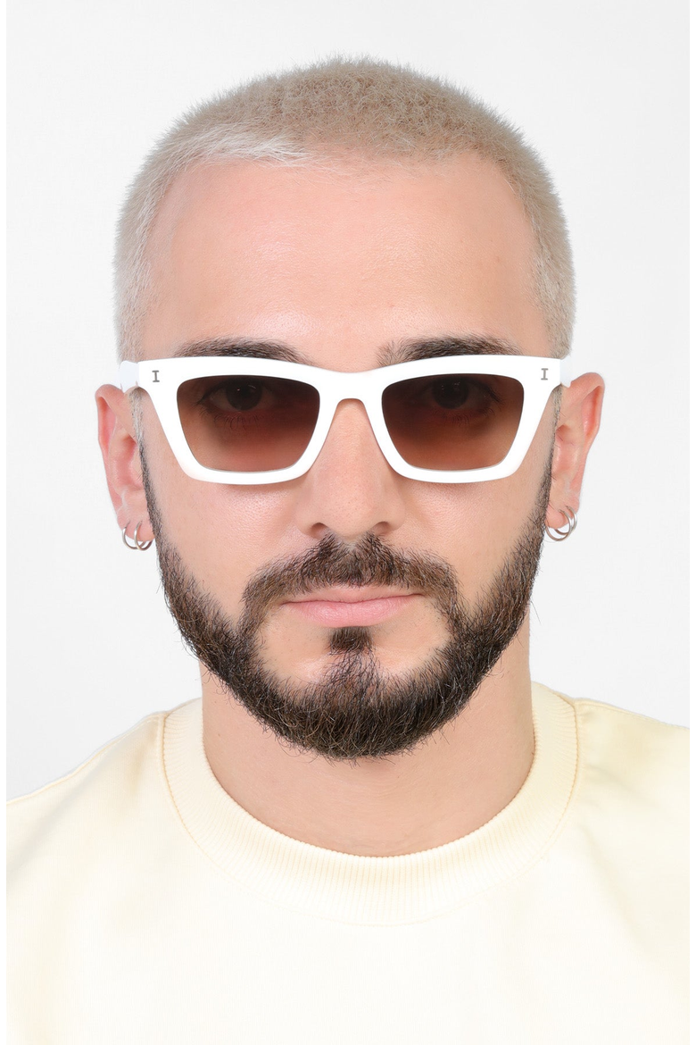 Portugal Sunglasses, Alternate, color, White / Brown