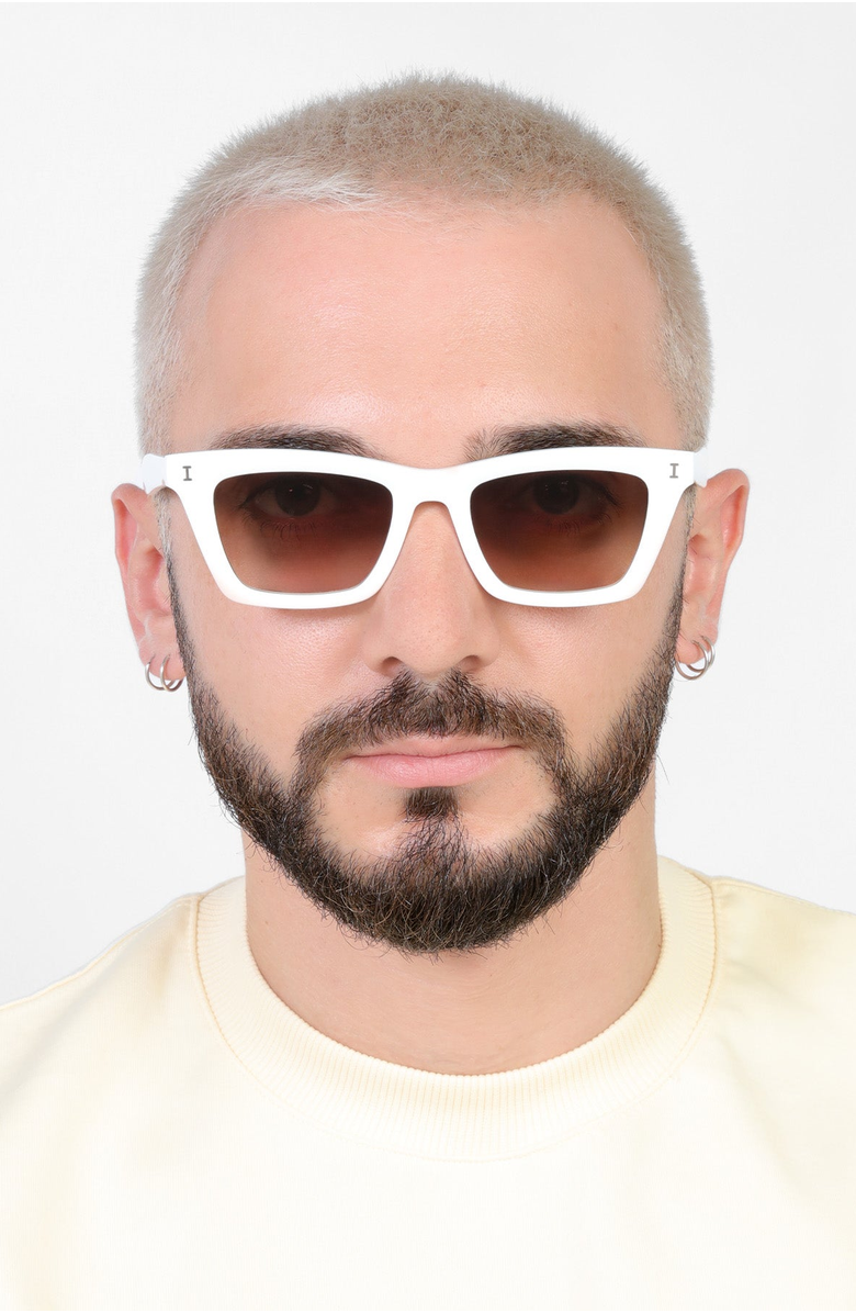 Illesteva Portugal Sunglasses, Alternate, color, White / Brown