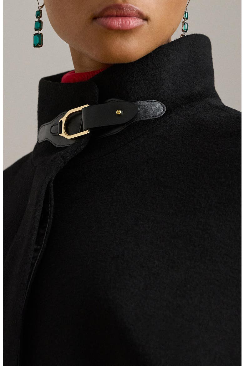 Wool Blend Cape, Alternate, color, BLACK