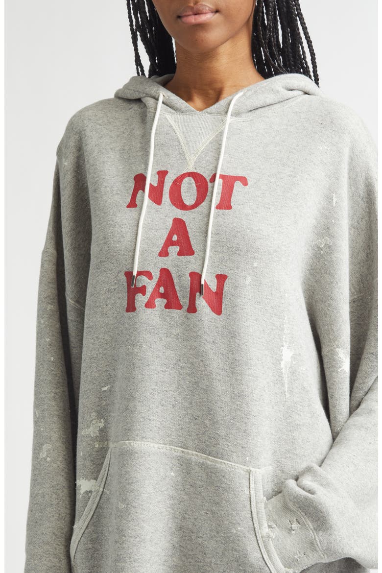 Not a Fan Paint Splattered Oversize Graphic Hoodie, Alternate, color, HEATHER GREY