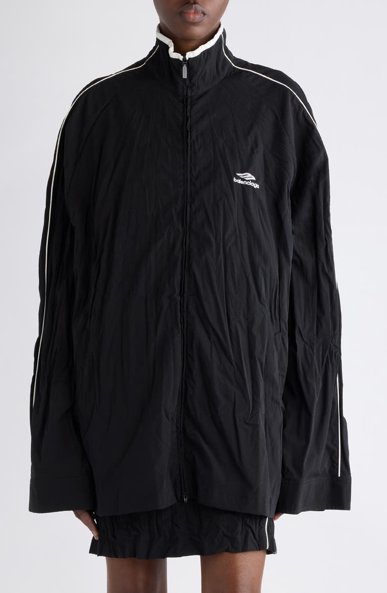 Balenciaga Oversize Track Jacket, Main, color, 1000 Black