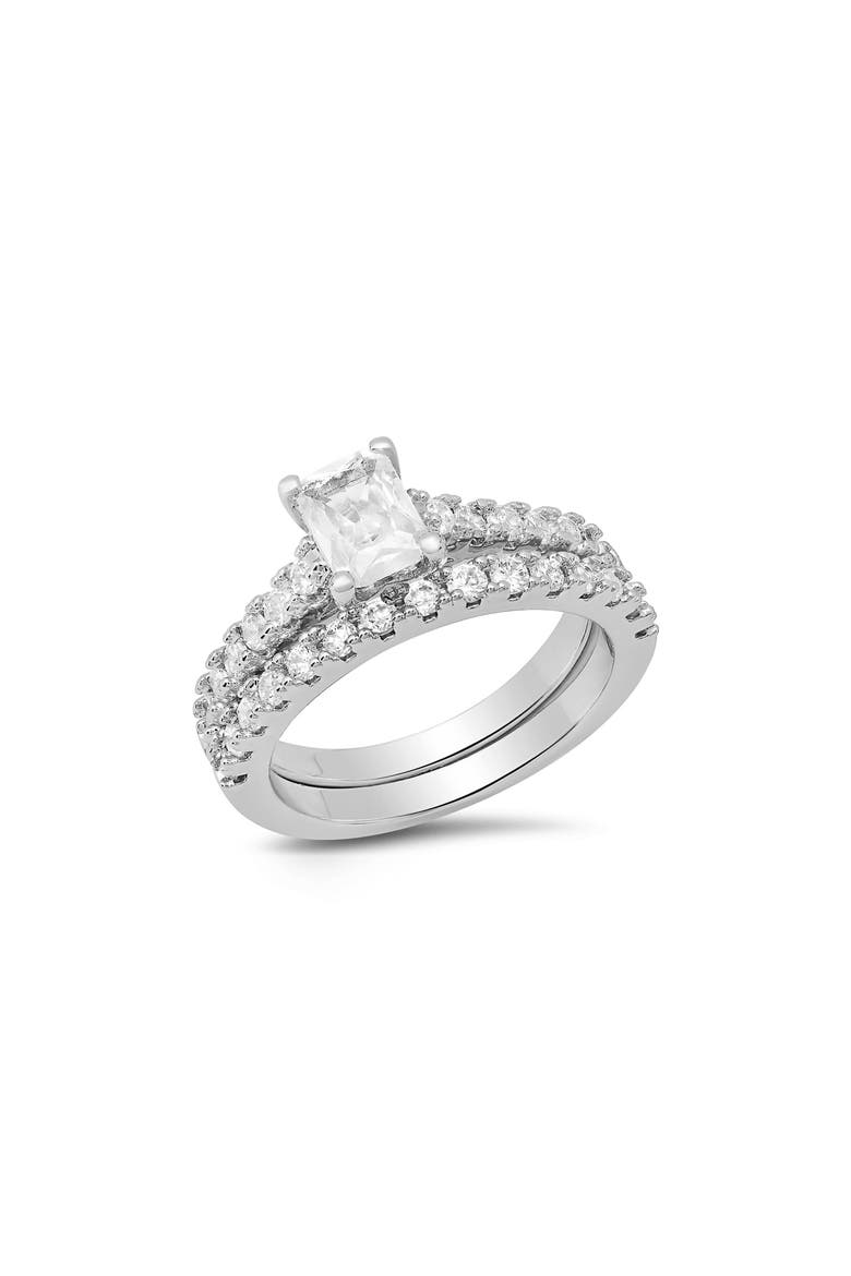 Set of 2 Simulated Diamond Rings, Main, color, SILVER