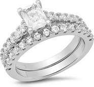 HMY JEWELRY Set of 2 Simulated Diamond Rings
