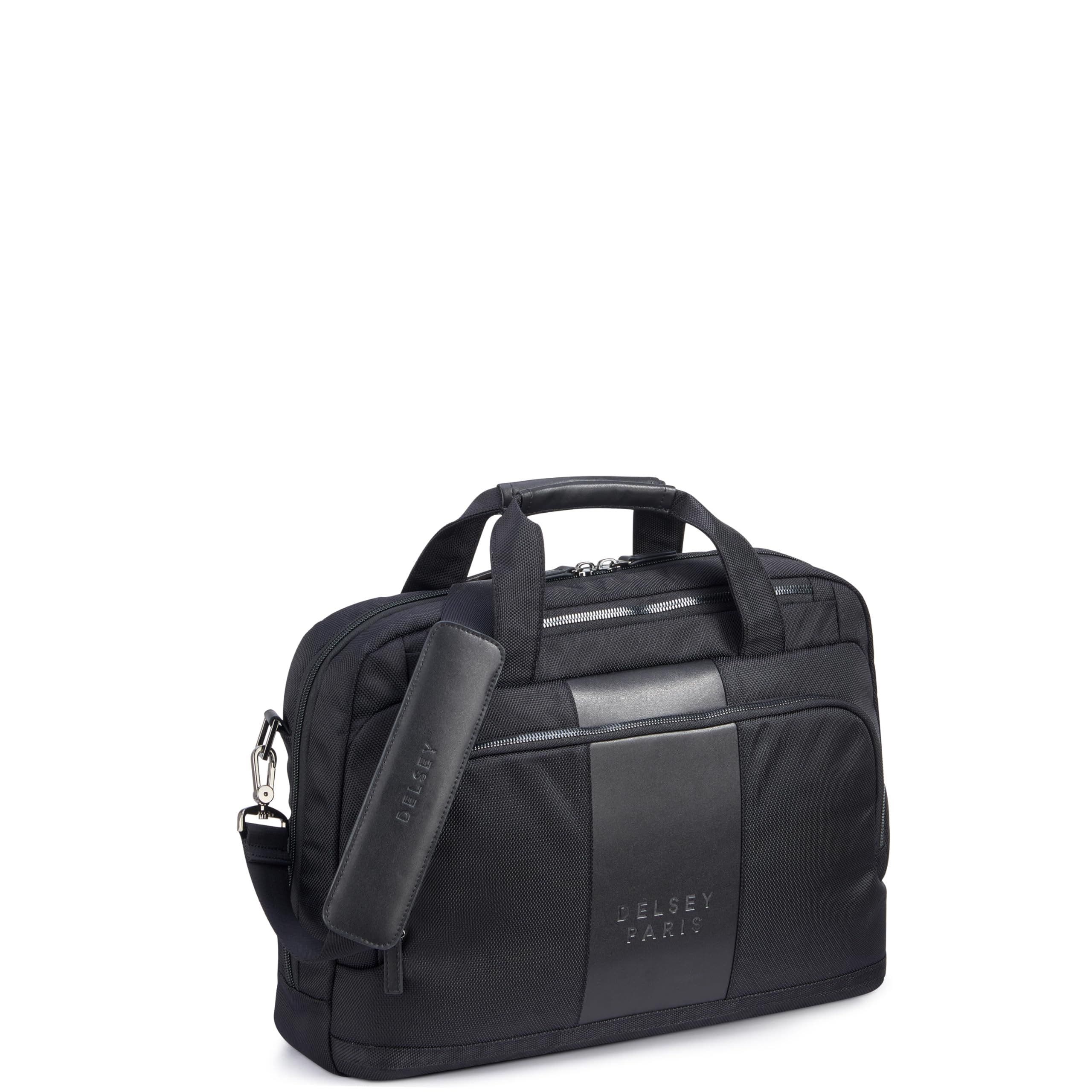 Delsey Paris Wagram Briefcase with Laptop Sleeve, Alternate, color, Black