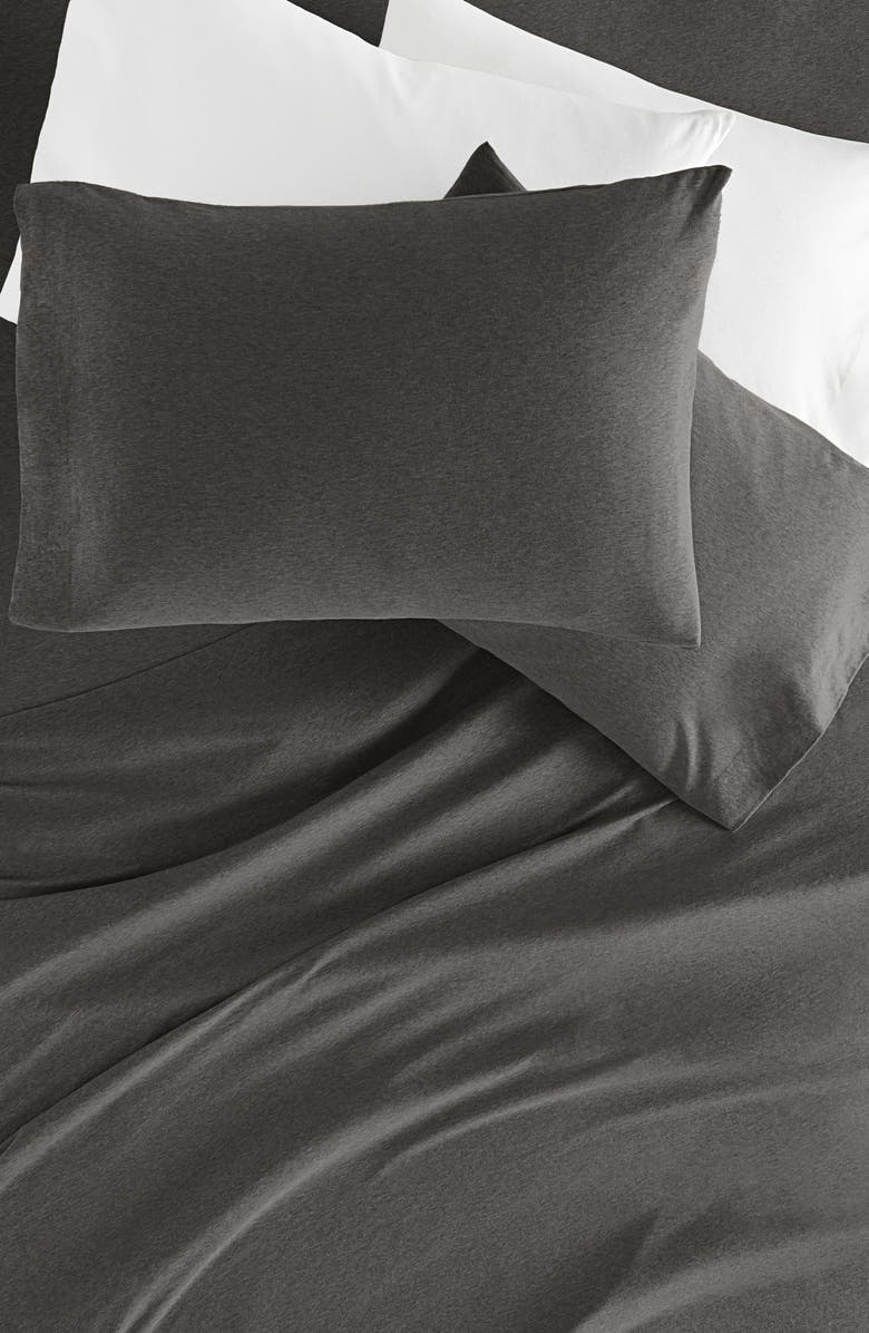 HOMESPUN 4-Piece Cotton Jersey Sheet Set, Alternate, color, Gray