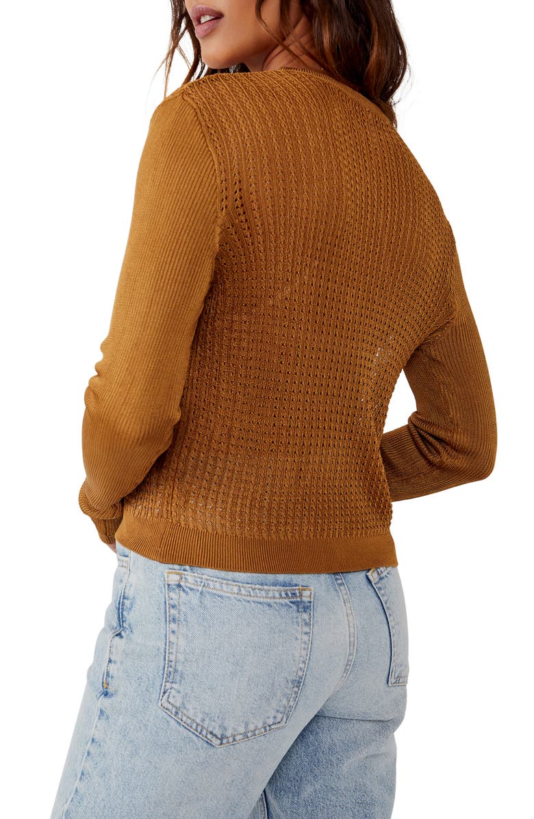 Free People Crewneck Sweater, Alternate, color, Tiger Eye
