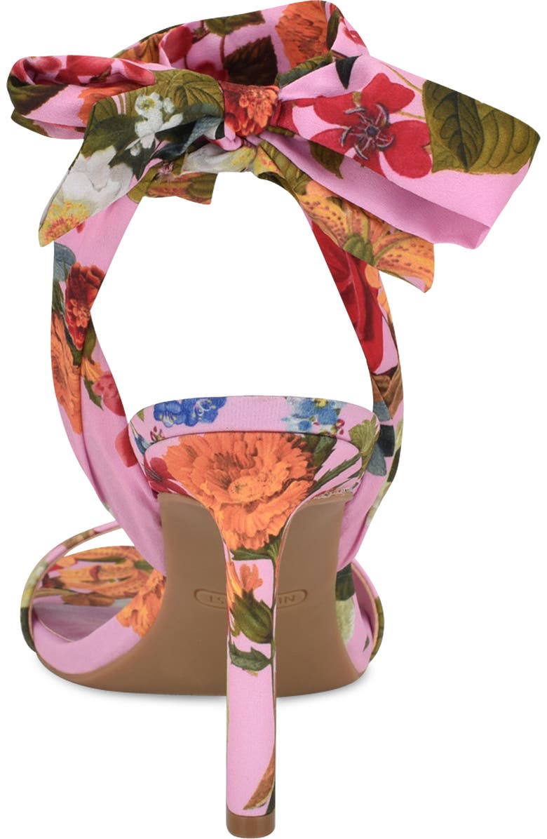 Nine West Kobs Ankle Tie Sandal, Alternate, color, Pink Rose Print Multi