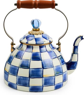 MACKENZIE CHILDS Royal Check Enameled Steel 3-Quart Tea Kettle | Nordstrom