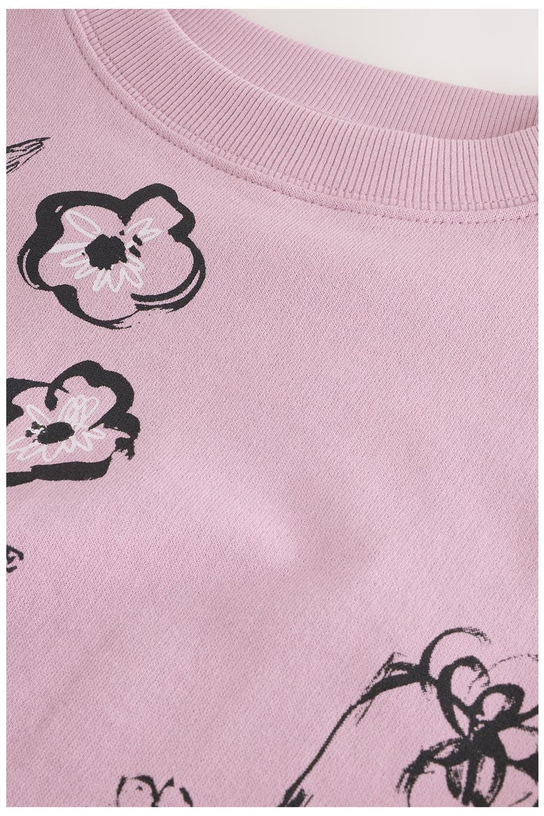 Kids' Floral Cotton Graphic Sweatshirt, Alternate, color, PINK