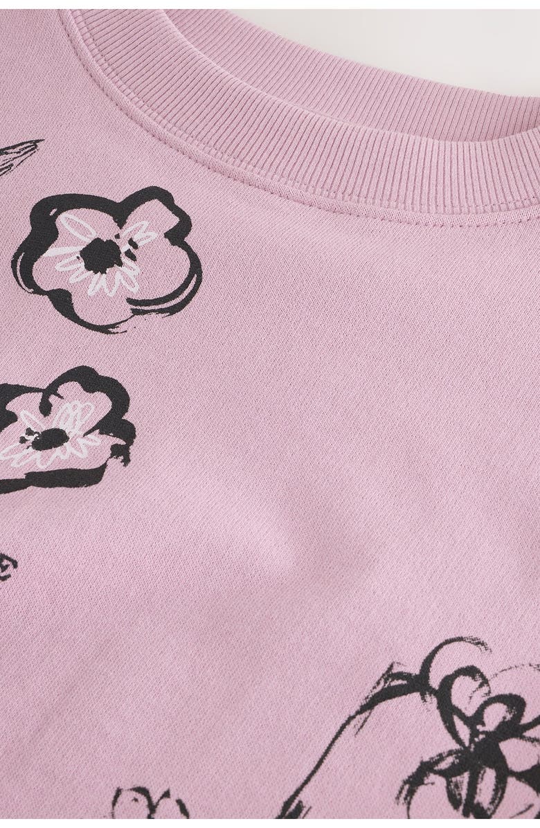 NEXT Kids' Floral Cotton Graphic Sweatshirt, Alternate, color, Pink