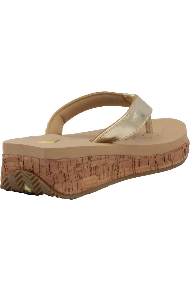 Volatile Neville Platform Flip Flop, Alternate, color, Gold Faux Leather