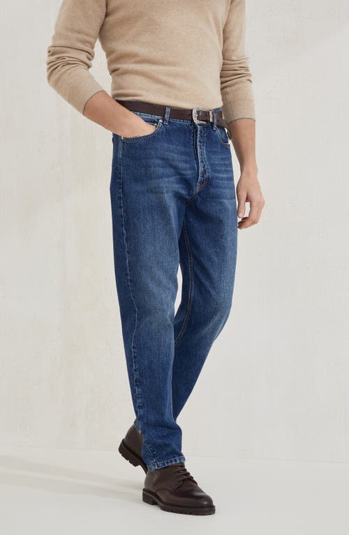 Brunello Cucinelli Iconic Fit Five-pocket Trousers In Blue