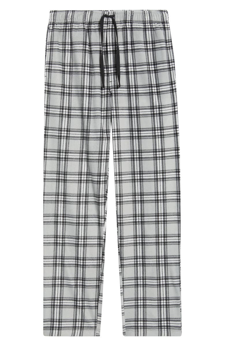 Majestic International Unwind Fleece Drawstring Pants, Alternate, color, Grey/ Black/ White