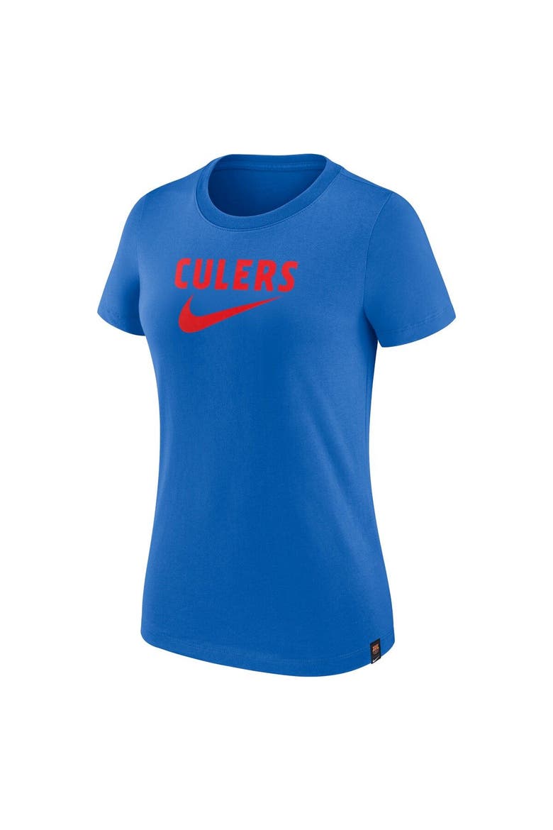 Women's Nike Blue Barcelona Swoosh T-Shirt, Alternate, color, Blue