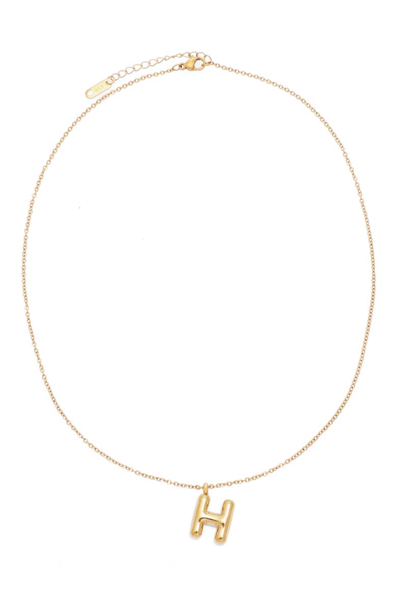 Bubble Initial Necklace, Main, color, GOLD - H