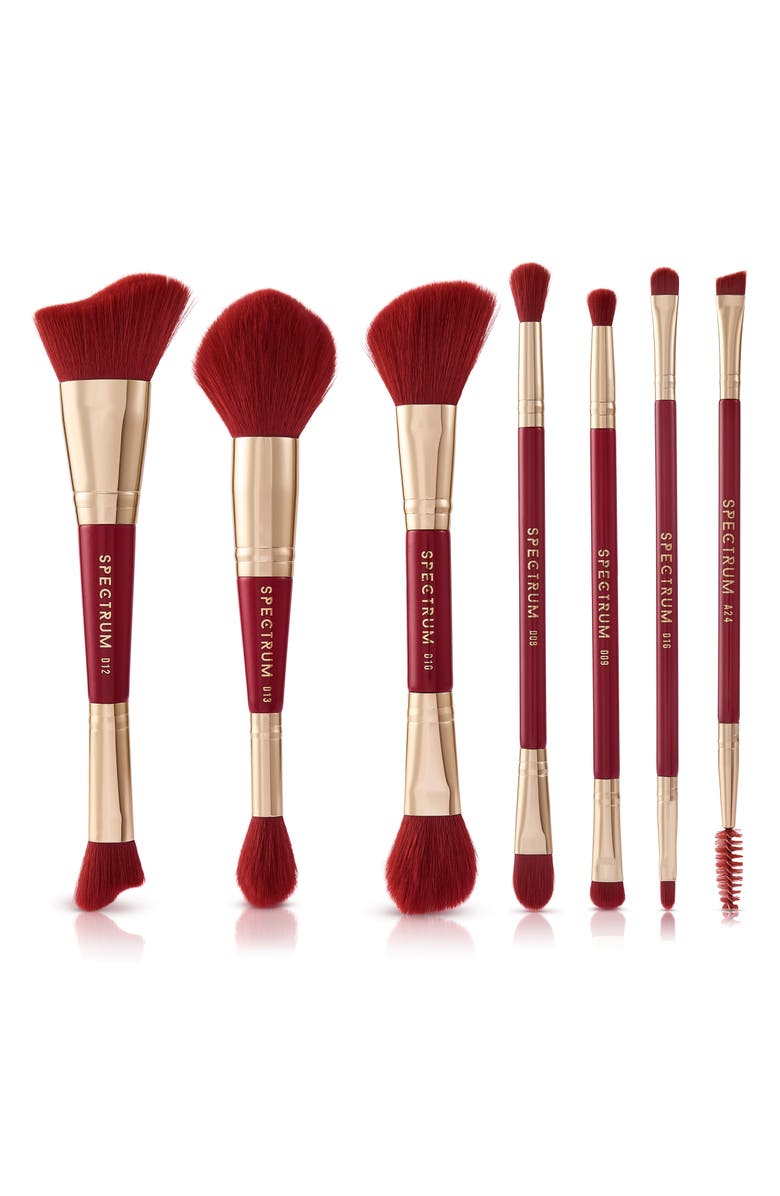 SPECTRUM Very Cherry 10-Piece Dual Ended Makeup Brush, Sponge & Puff Set $90 Value, Alternate, color, Red