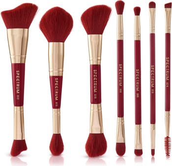 SPECTRUM Very Cherry 10-Piece Dual Ended Makeup Brush, Sponge