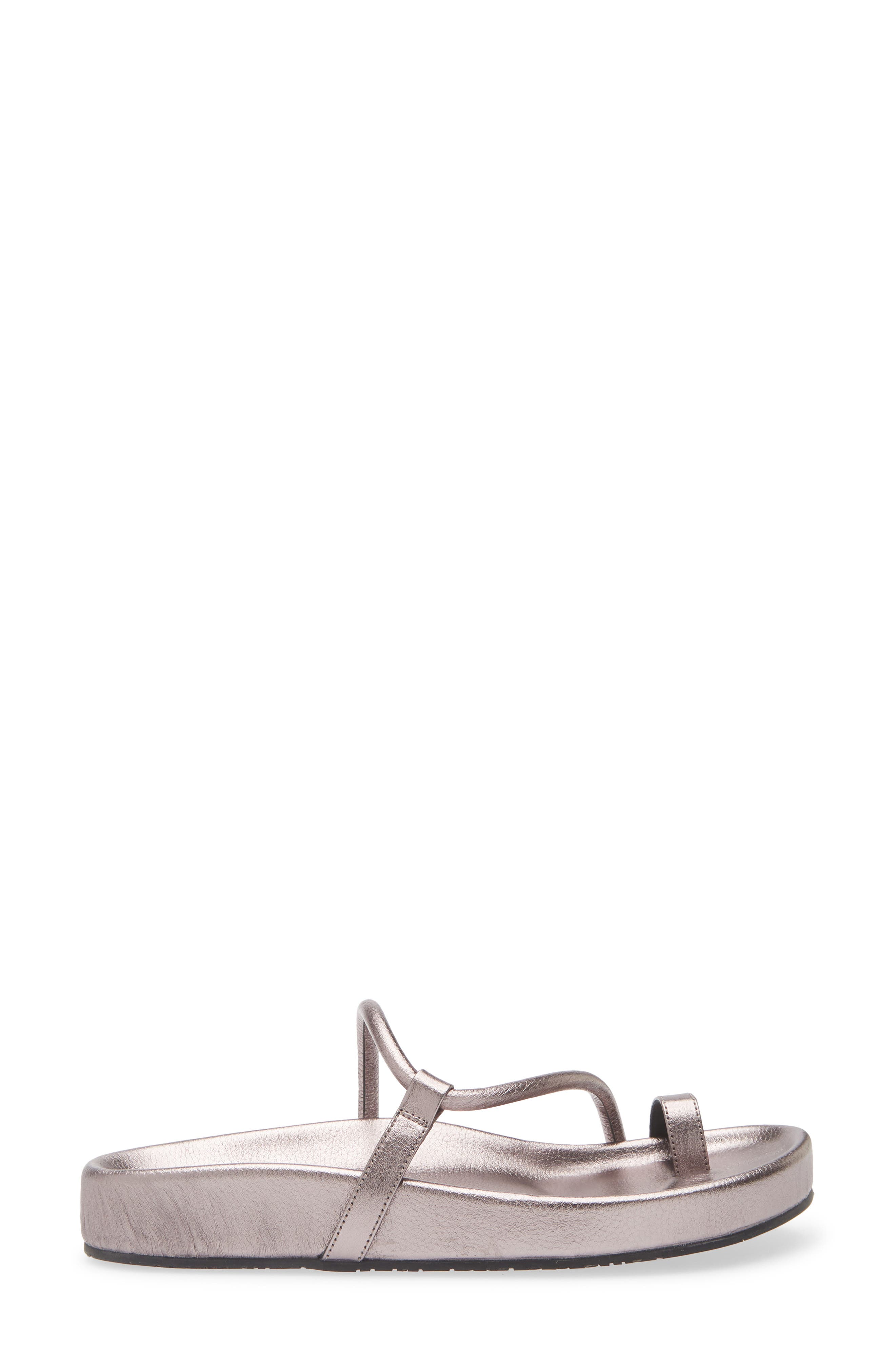 Zina Slide Sandal, Alternate, color, GUNMETAL LEATHER
