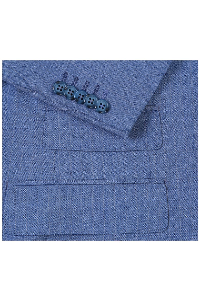 Plaid Trim Fit Wool Blend Two-Piece Suit, Alternate, color, BLUE