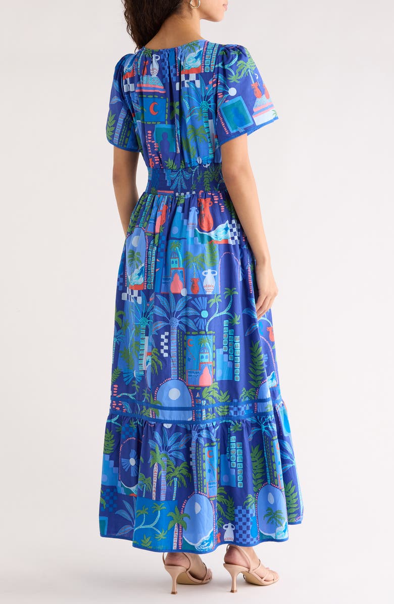 SUGARLIPS Punta Alta Ordy Smocked Midi Dress, Alternate, color, 