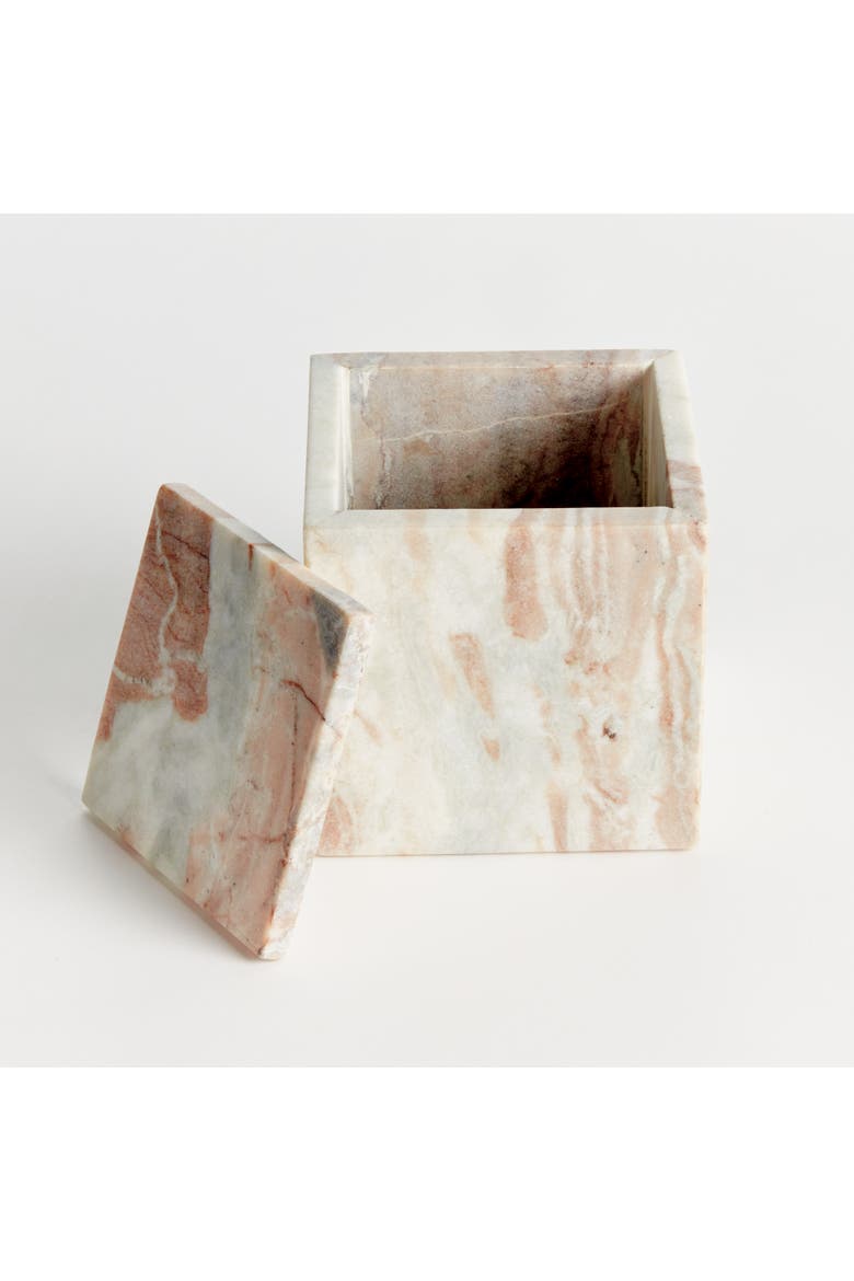 Jaqueline Square Lidded Box, Alternate, color, Brown