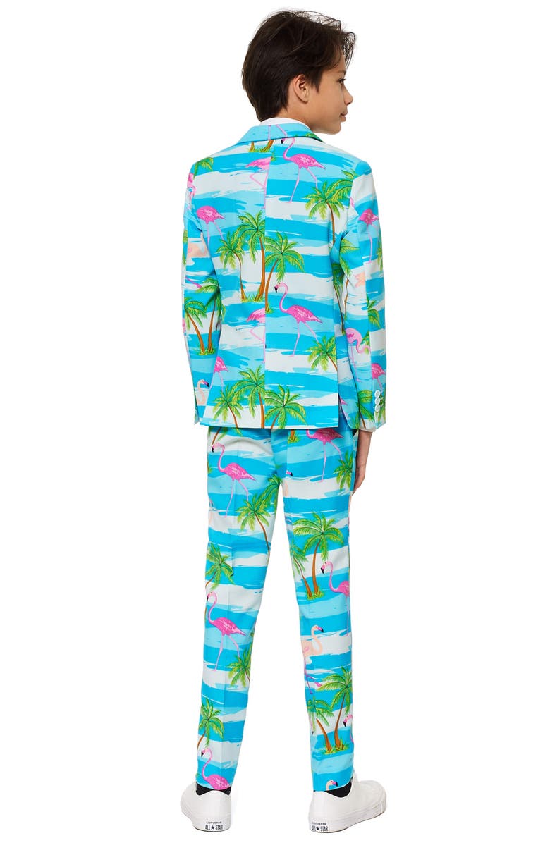 OppoSuits Flaminguy Two-Piece Suit with Tie, Alternate, color, Blue/ Green