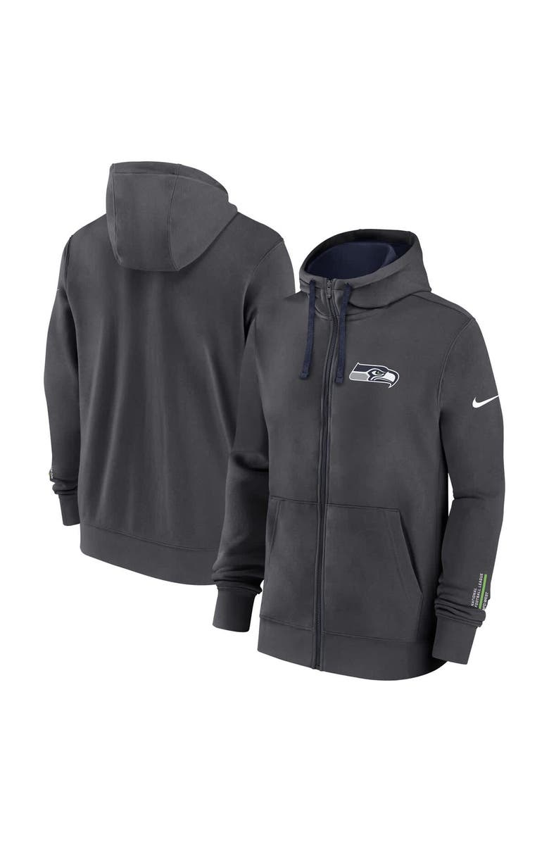 Nike Men's Nike Anthracite Seattle Seahawks Primetime Club Full-Zip Hoodie, Main, color, Anthracite
