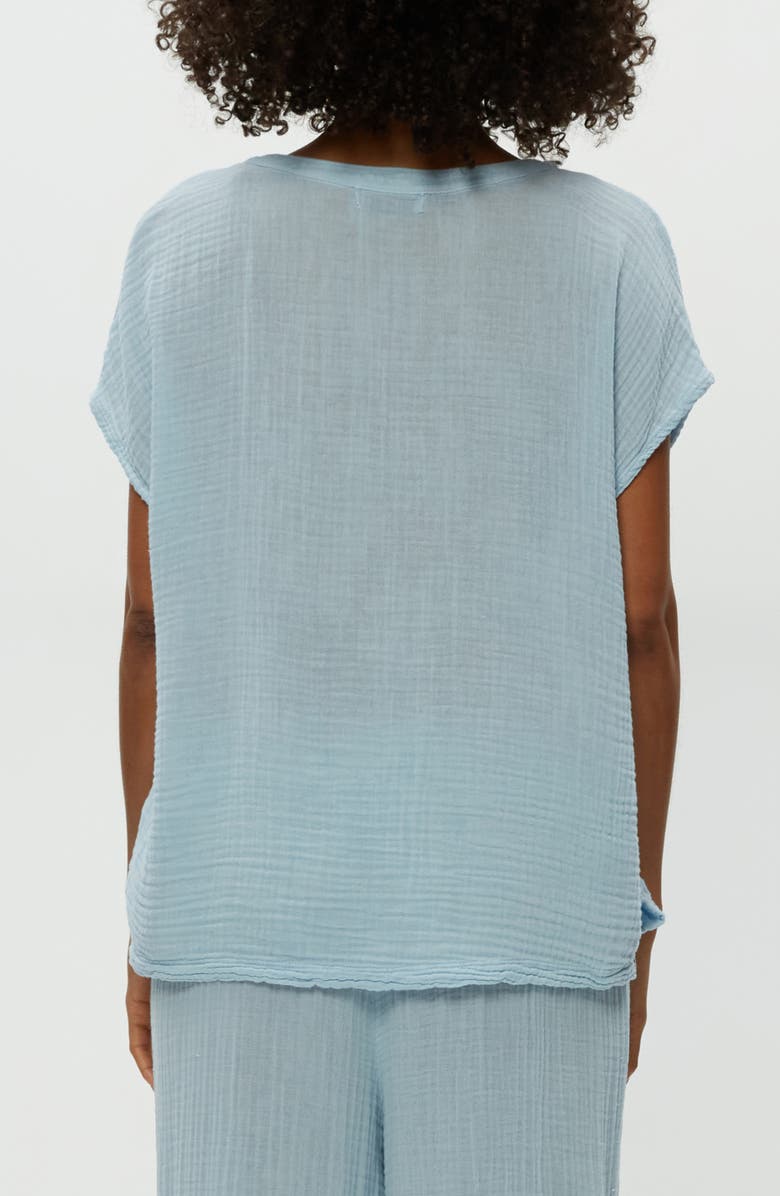 Michael Stars Naomi Split Neck Gauze Top, Alternate, color, Fountain
