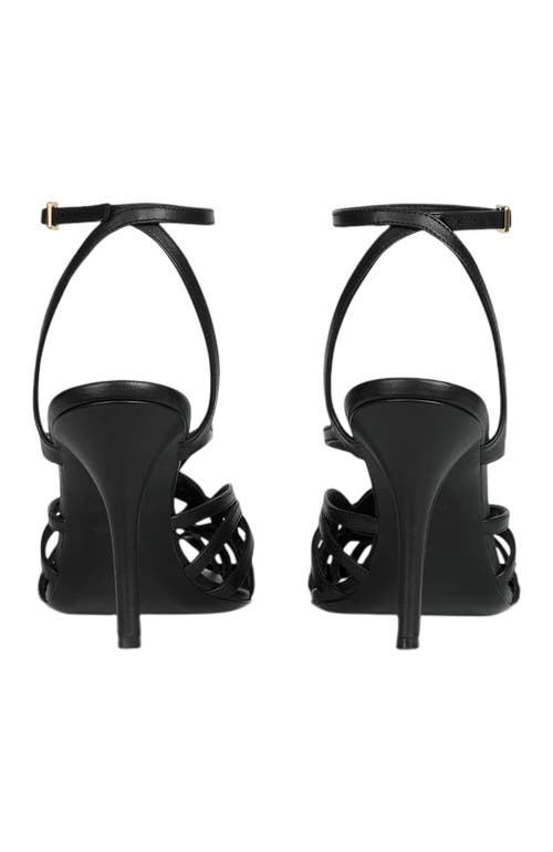 Balmain Smooth Leather Cage Sandals In Black
