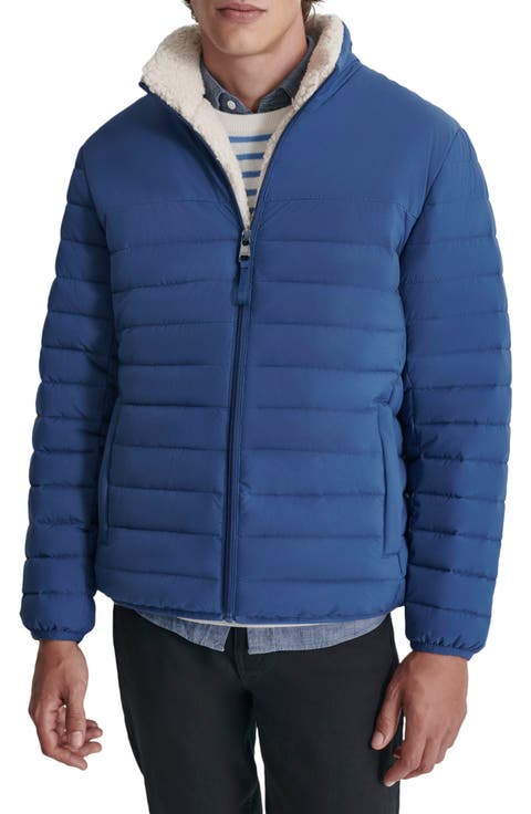Water Resistant Faux Shearling Lined Quilted Jacket